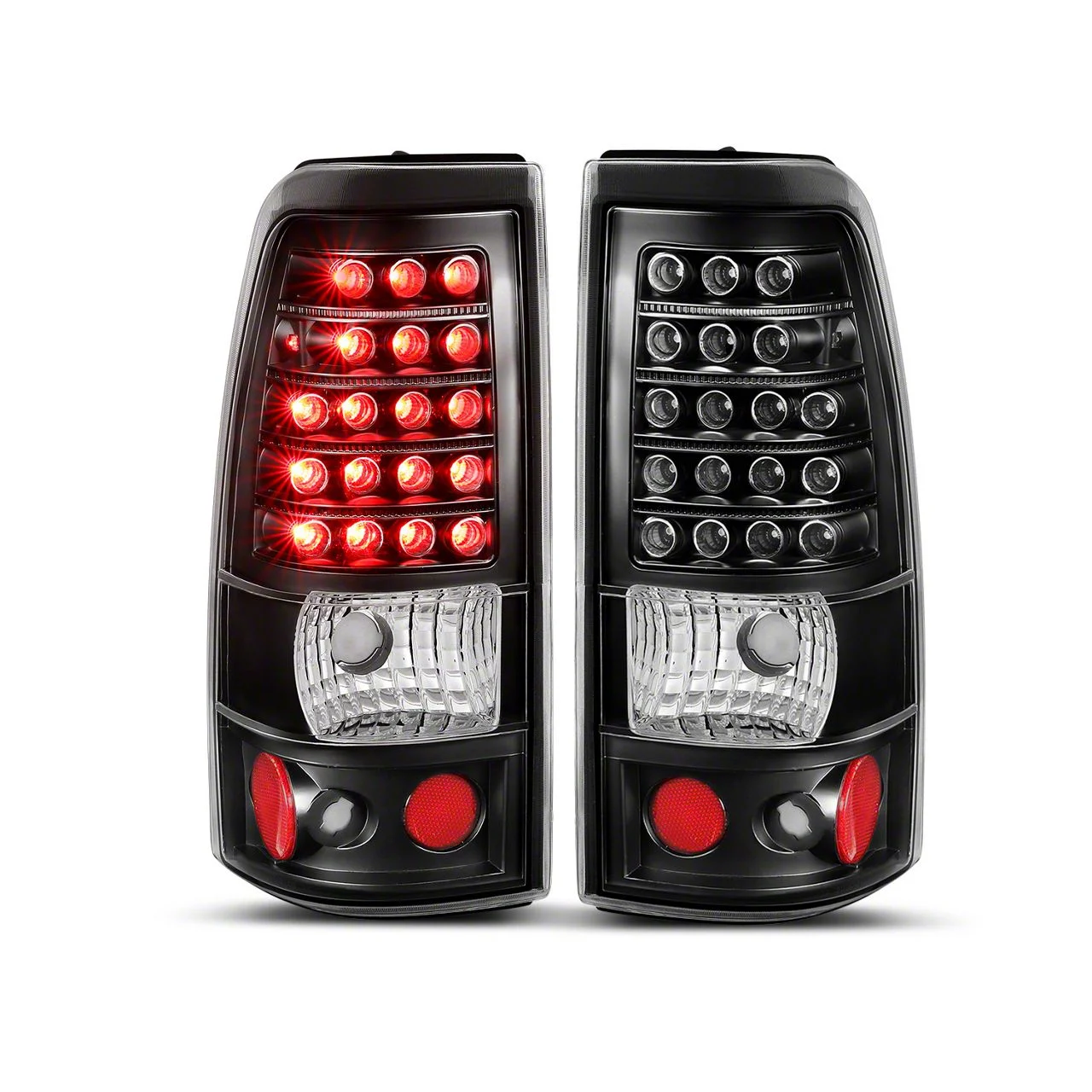 Raxiom LED Tail Lights; Black Housing; Clear Lens (03-06 Silverado 1500 Fleetside)
