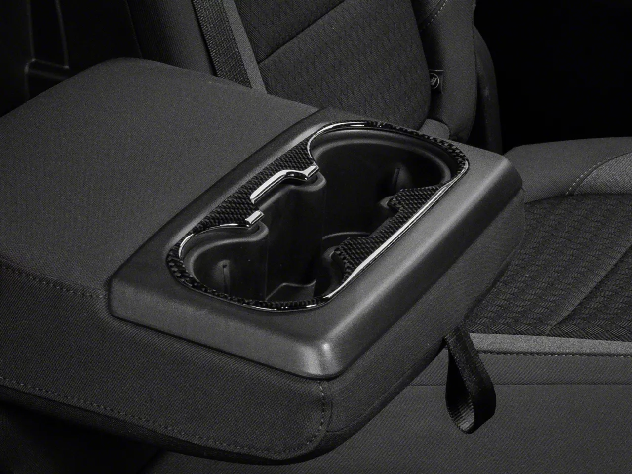 Center Console Cup Holder Accent Trim Only; Domed Carbon Fiber (19-21 Silverado; 2022 Silverado 1500 LTD)