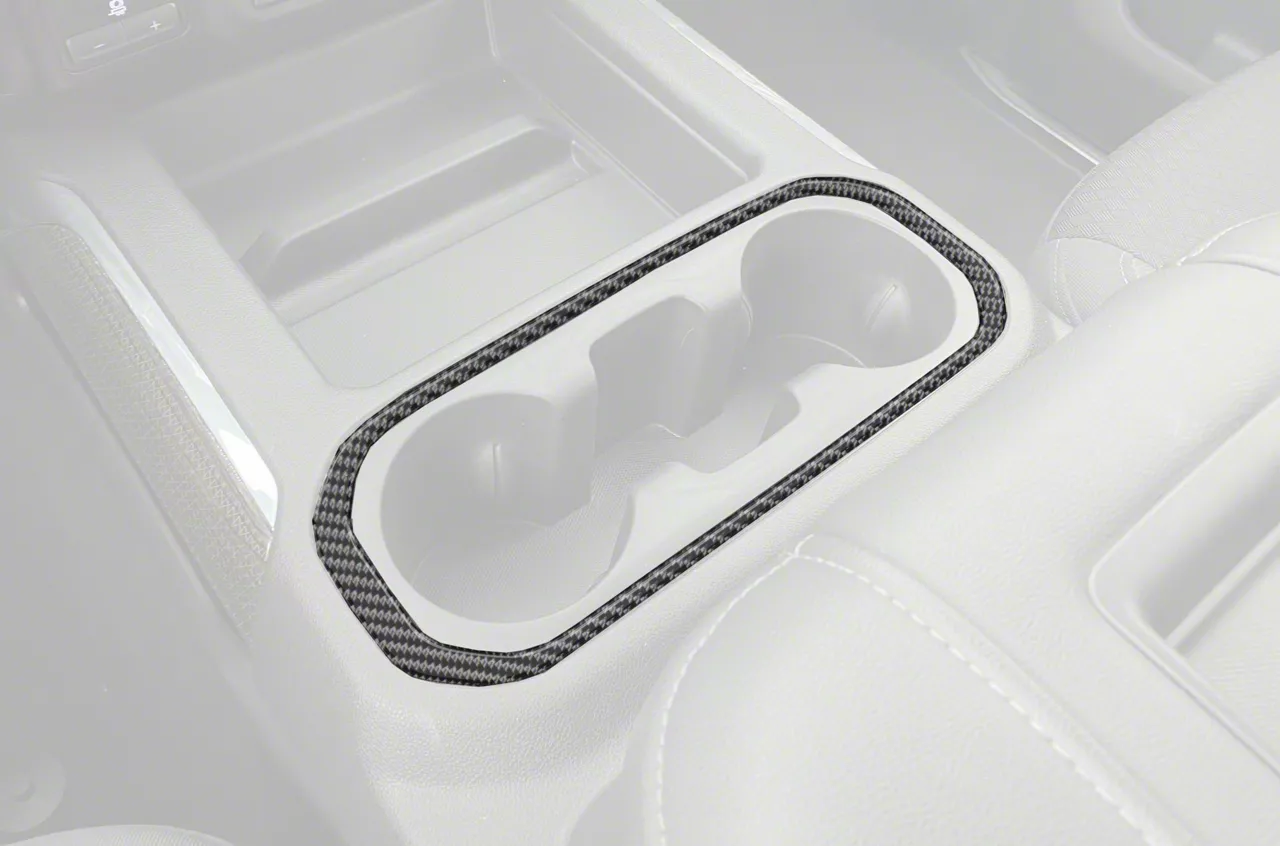 Center Console Cup Holder Surround Accent Trim Only; Domed Carbon Fiber (19-21 Silverado; 2022 Silverado 1500 LTD)