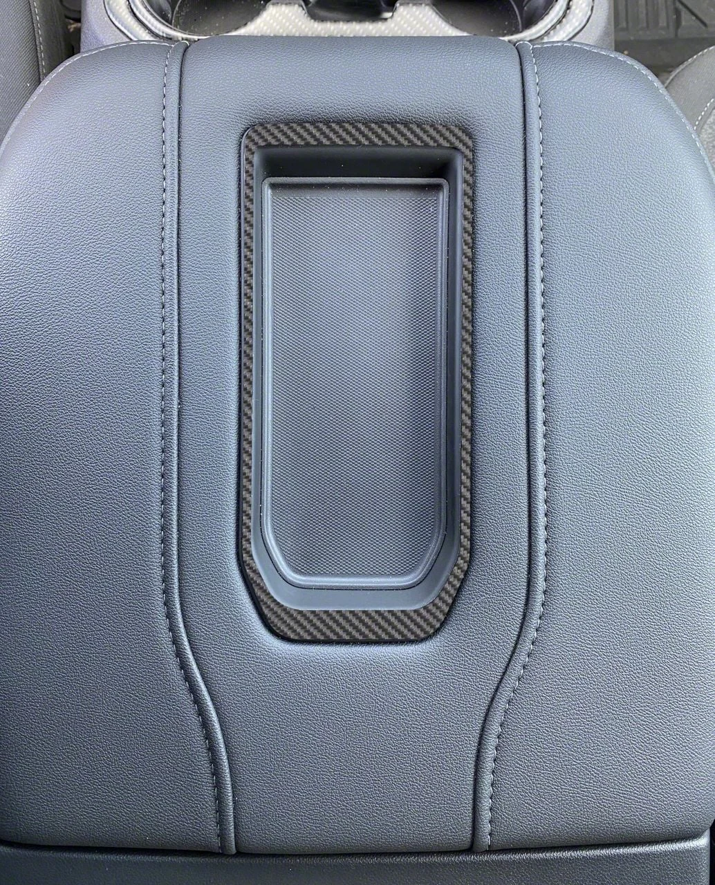 Center Console Tray Accent Trim; Raw Carbon Fiber (19-21 Silverado; 2022 Silverado 1500 LTD)
