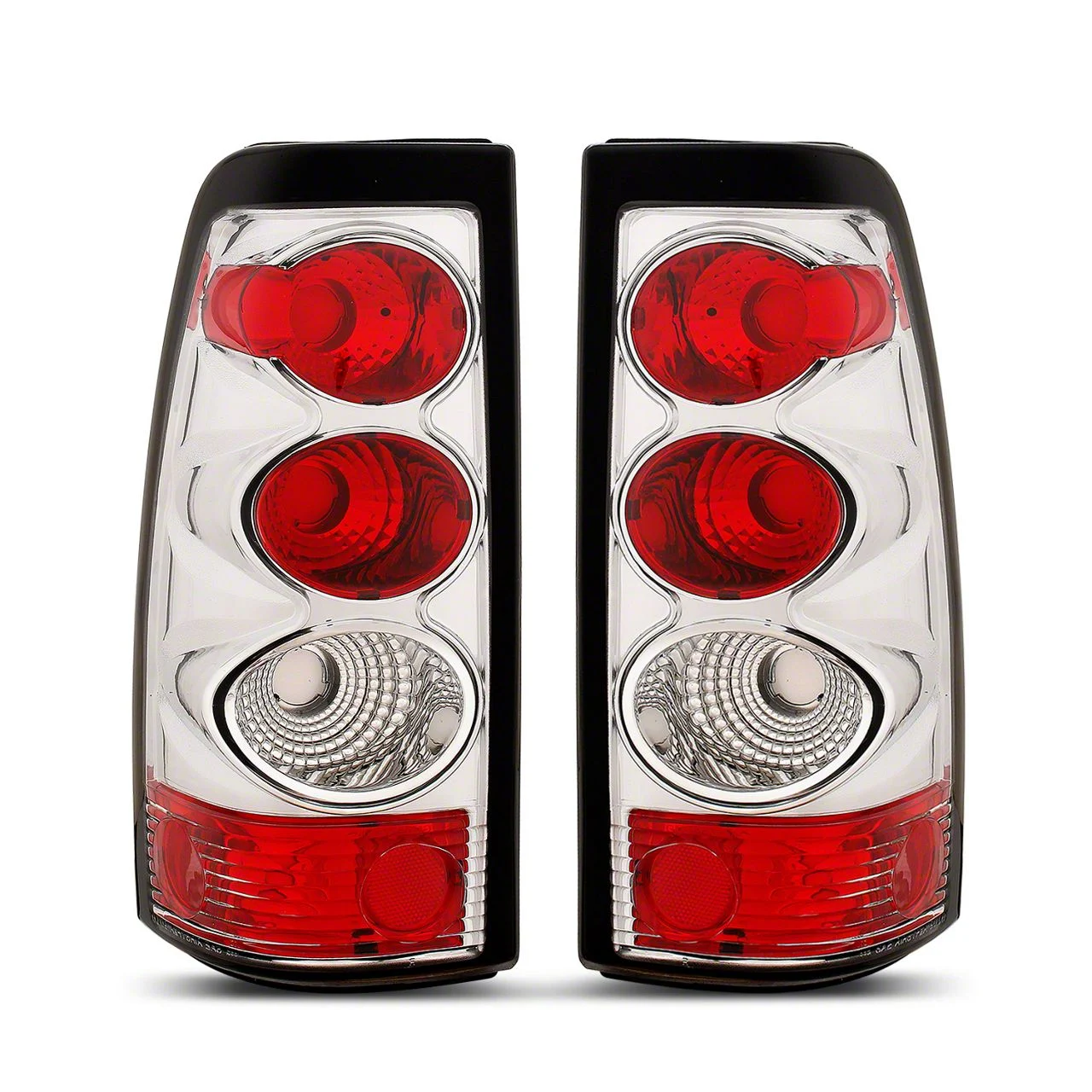 Raxiom Axial Series Tail Lights; Chrome Housing; Red/Clear Lens (03-06 Silverado 1500 Fleetside)