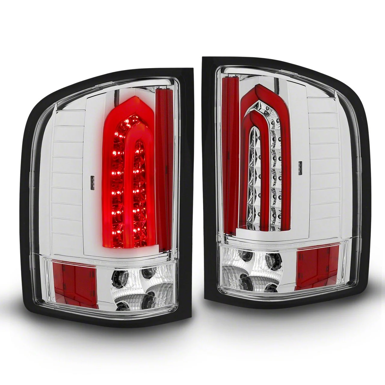 G4 LED Tail Lights; Chrome Housing; Clear Lens (07-13 Silverado 1500)