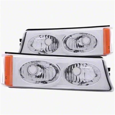 Euro Style Parking/Turn Signal Lights; Chrome (03-06 Silverado 1500)
