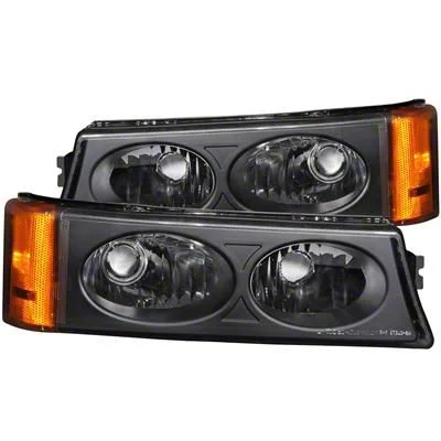 Euro Style Parking/Turn Signal Lights; Black (03-06 Silverado 1500)