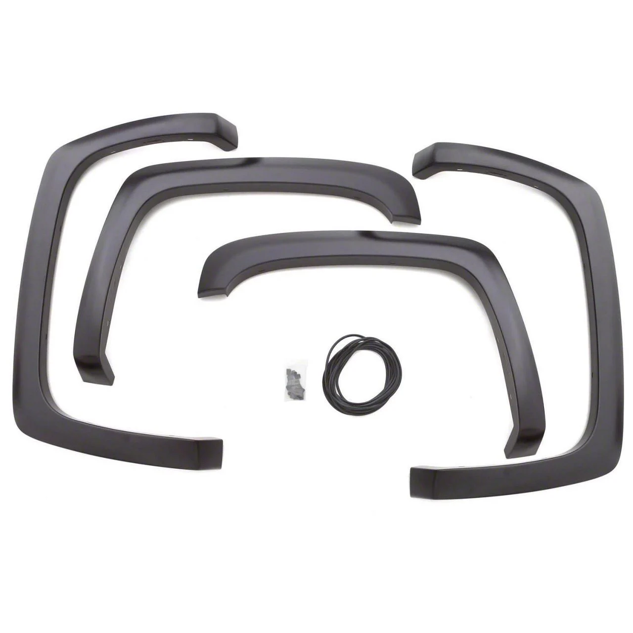 Elite Series Sport Style Fender Flares; Front and Rear; Smooth Black (16-18 Silverado 1500 w/ 6.50-Foot & 8-Foot Long Box)