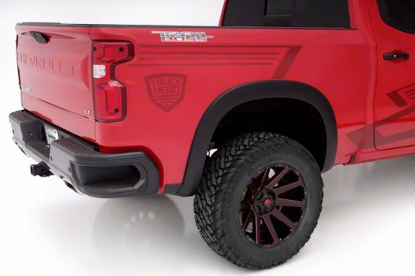 Elite Series Sport Style Fender Flares; Rear; Textured Black (19-21 Silverado 1500)