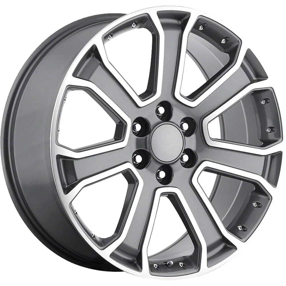 OE Revolution G-06 Gunmetal Machined 6-Lug Wheel; 22x9; 31mm Offset (19-26 Silverado 1500)