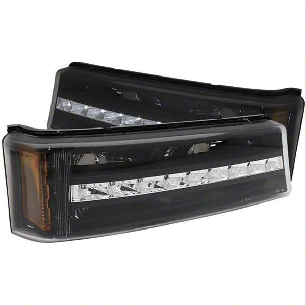 G2 LED Parking/Turn Signal Lights; Black (03-06 Silverado 1500)