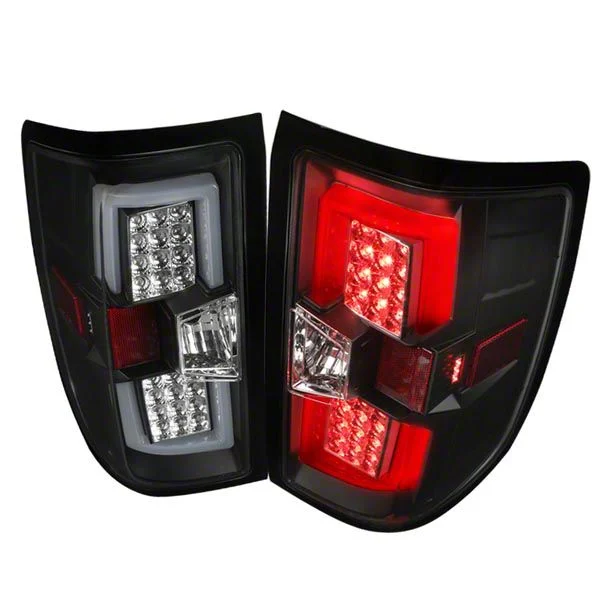 LED Tail Lights; Matte Blak Housing; Clear Lens (14-18 Silverado 1500 w/ Factory Halogen Tail Lights)