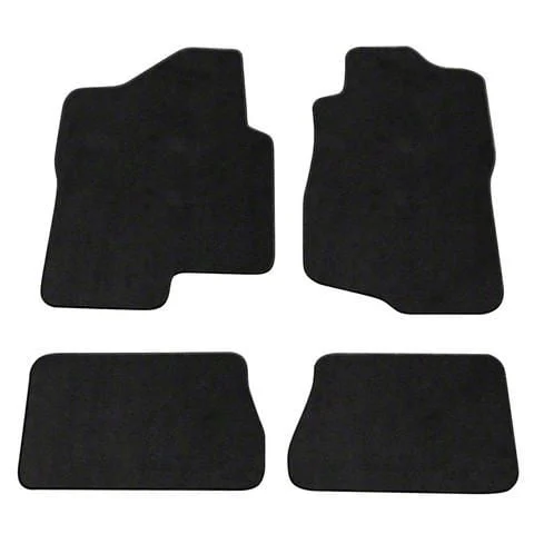Nylon Carpet Front and Rear Floor Mats; Black (07-13 Silverado 1500 Crew Cab)