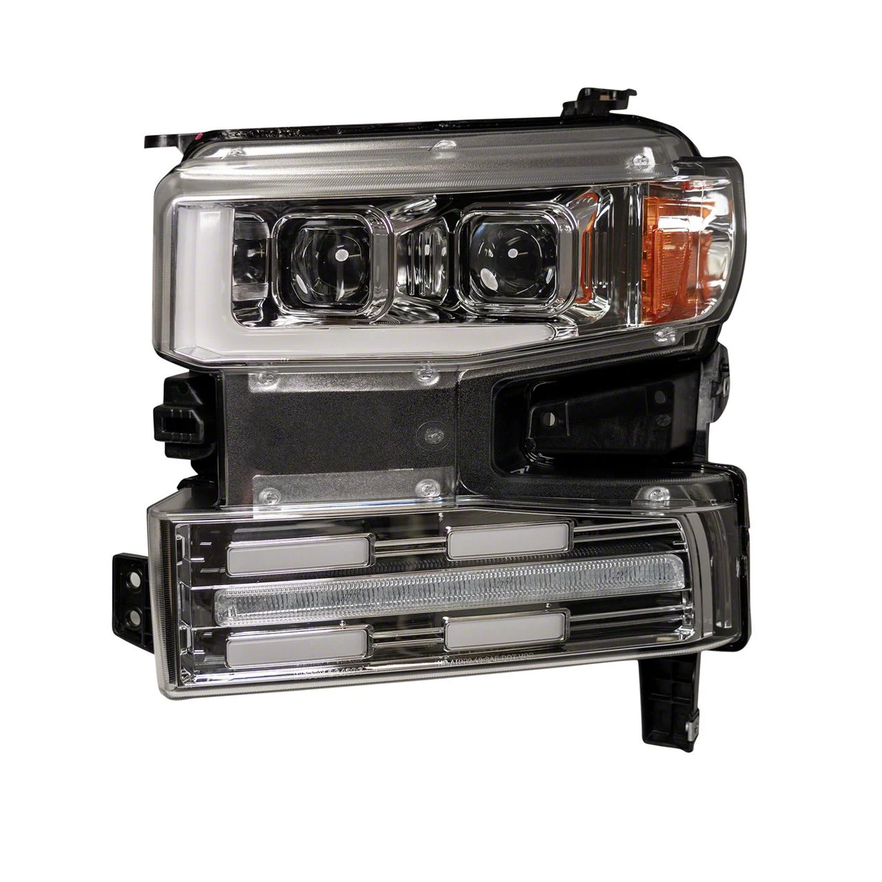 OLED Halo Projector Headlights; Chrome Housing; Clear Lens (19-21 Silverado 1500 w/ Factory Halogen Headlights)