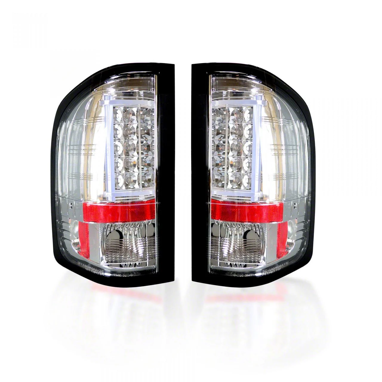 OLED Tail Lights; Chrome Housing; Clear Lens (07-13 Silverado 1500)