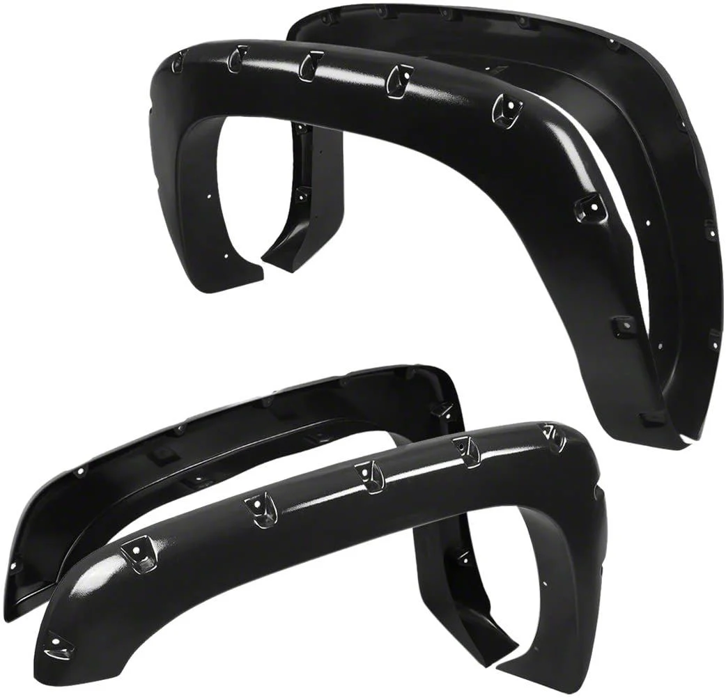 Pocket Style Fender Flares; Textured Black (03-06 Silverado 1500 Fleetside w/ 6.50-Foot Standard & 8-Foot Long Box)