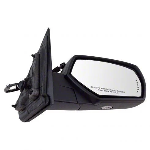 Powered Heated Memory Side Mirror with Puddle Light; Textured Black; Passenger Side (14-18 Silverado 1500)