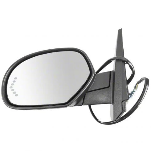 Powered Heated Memory Side Mirror; Textured Black; Driver Side (07-08 Silverado 1500)