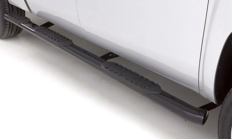5-Inch Oval Wheel-To-Wheel Nerf Side Step Bars; Black (19-26 Silverado 1500 Crew Cab w/ 6.50-Foot Standard Box)