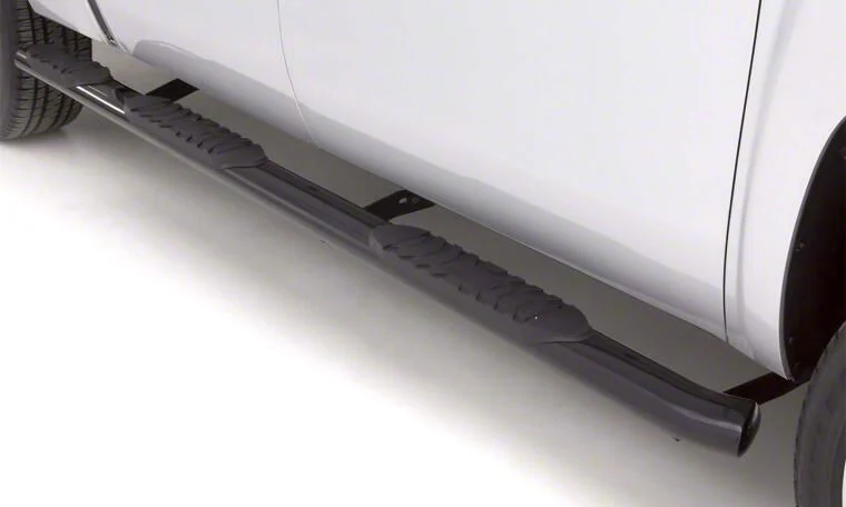 5-Inch Oval Wheel-To-Wheel Nerf Side Step Bars; Black (19-26 Silverado 1500 Crew Cab w/ 5.80-Foot Short Box)