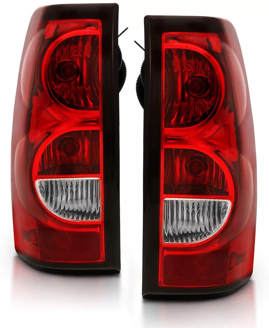 Tail Lights; Chrome Housing; Clear Lens (03-06 Silverado 1500)