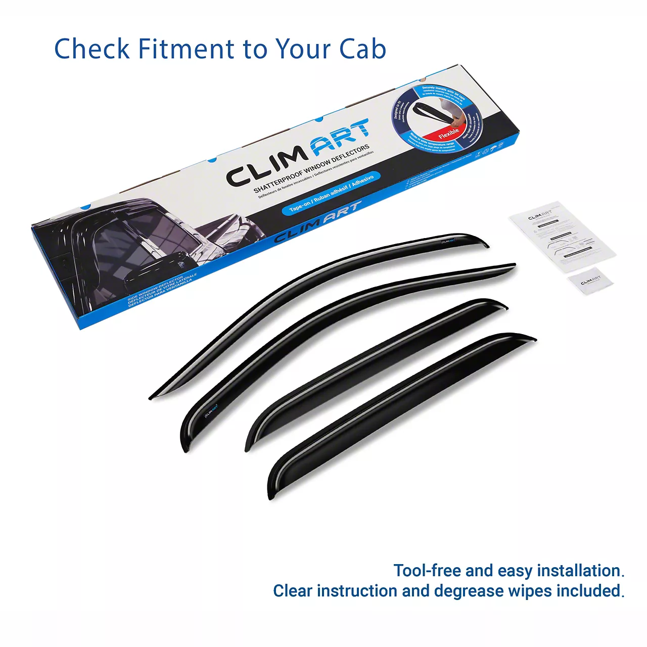 Tape-On Window Deflectors (07-13 Silverado 1500 Crew Cab)