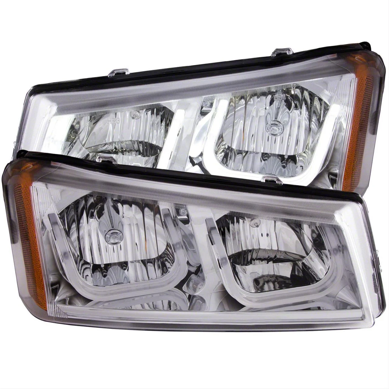 U-Bar Projector Headlights; Chrome Housing; Clear Lens (03-06 Silverado 1500)