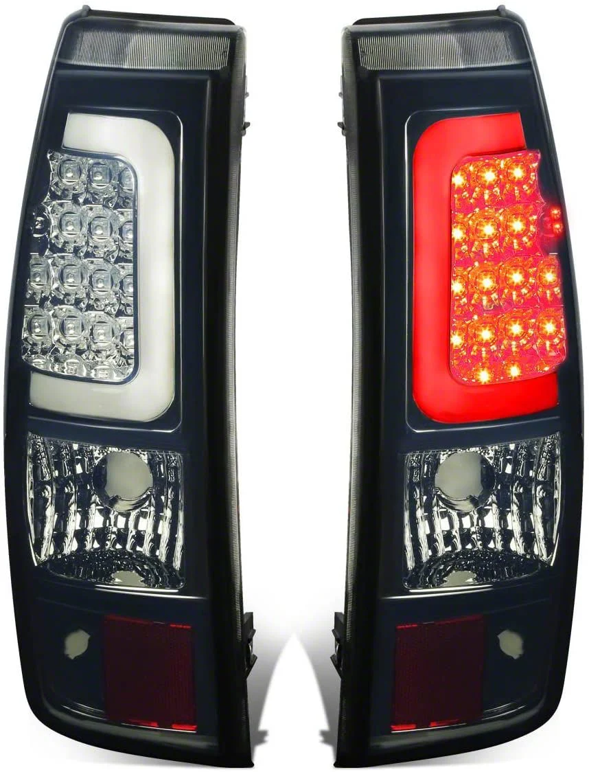 U-Halo LED Tail Lights; Chrome Housing; Smoked Lens (03-06 Silverado 1500 Fleetside)