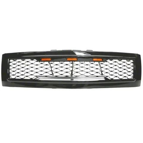 Upper Replacement Grille; Gloss Black (07-13 Silverado 1500)