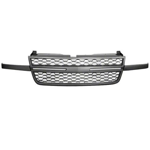 Upper Replacement Grille; Matte Black (05-06 Silverado 1500)
