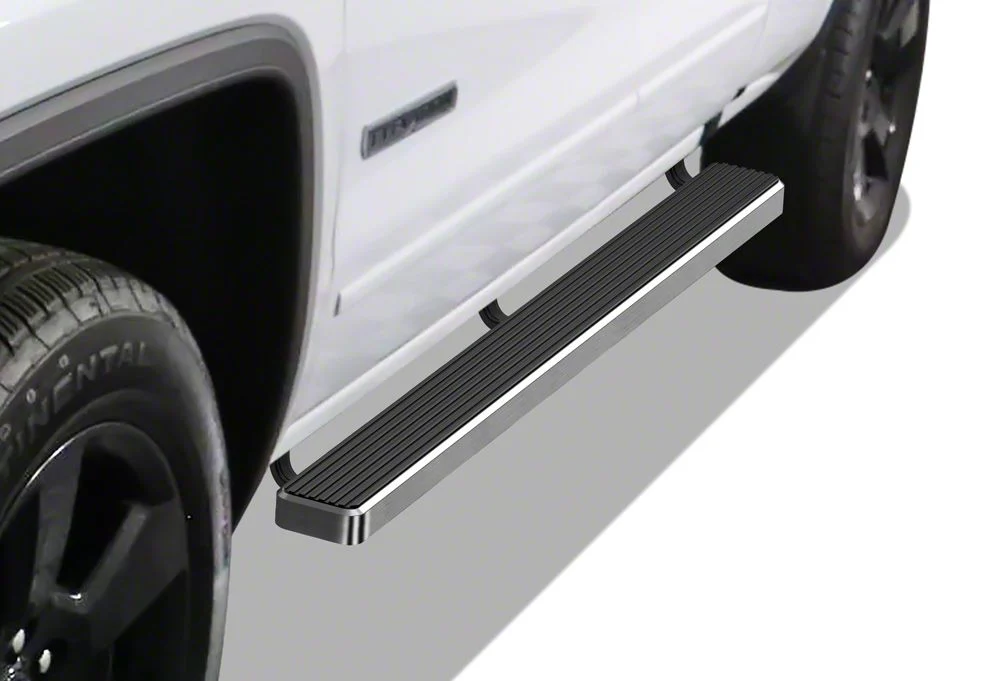 4-Inch iStep Running Boards; Hairline Silver (20-26 Silverado 2500 HD Double Cab)