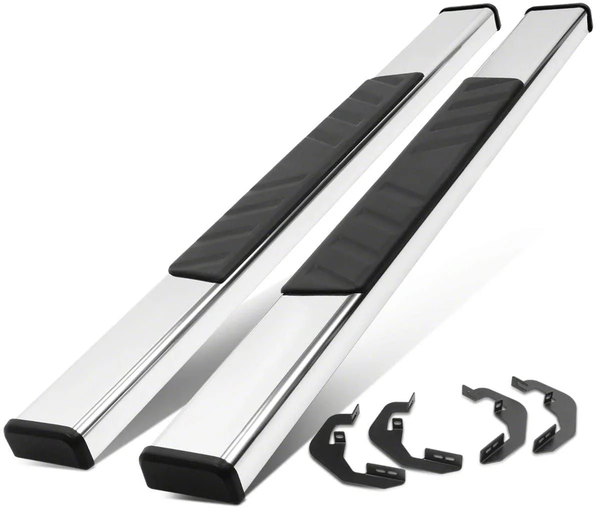 4.75-Inch Running Boards; Stainless Steel (07-19 Silverado 2500 HD Regular Cab)