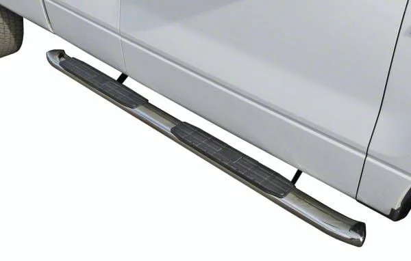 4X Series 4-Inch Oval Side Step Bars; Rocker Mount; Stainless Steel (07-19 Silverado 2500 HD Crew Cab)