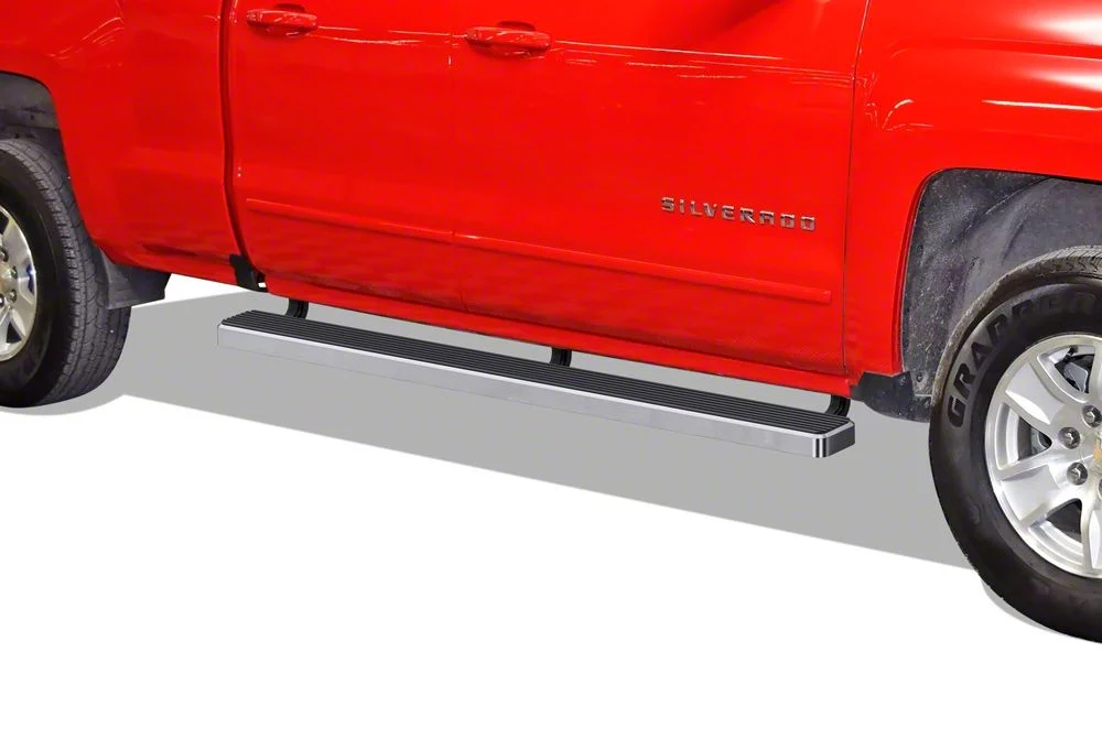 5-Inch iStep Running Boards; Hairline Silver (20-26 Silverado 2500 HD Double Cab)