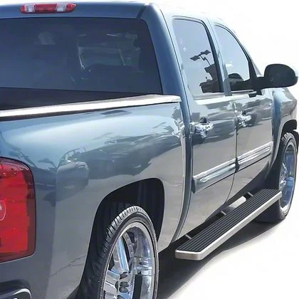 5-Inch iStep Running Boards; Hairline Silver (07-14 Silverado 2500 HD Crew Cab)