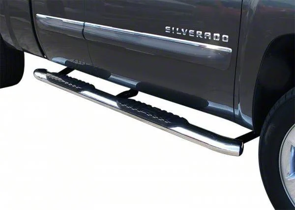 5-Inch Premium Oval Side Step Bars; Body Mount; Stainless Steel (07-14 Silverado 2500 HD Extended Cab)