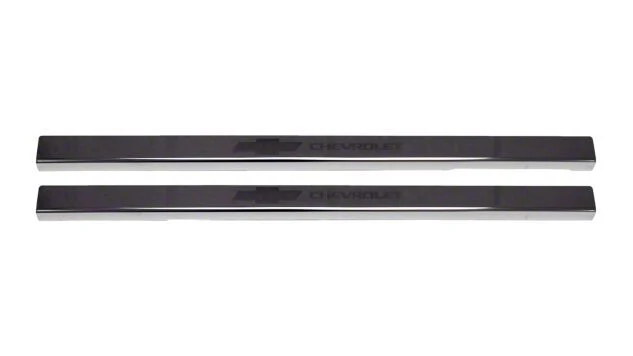 Putco Black Platinum Door Sills with Bow Tie Etching (20-26 Silverado 2500 HD Regular Cab, Double Cab)