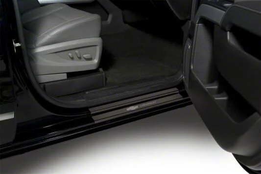 Putco Black Platinum Door Sills with Chevrolet Logo (15-19 Silverado 2500 HD Regular Cab)