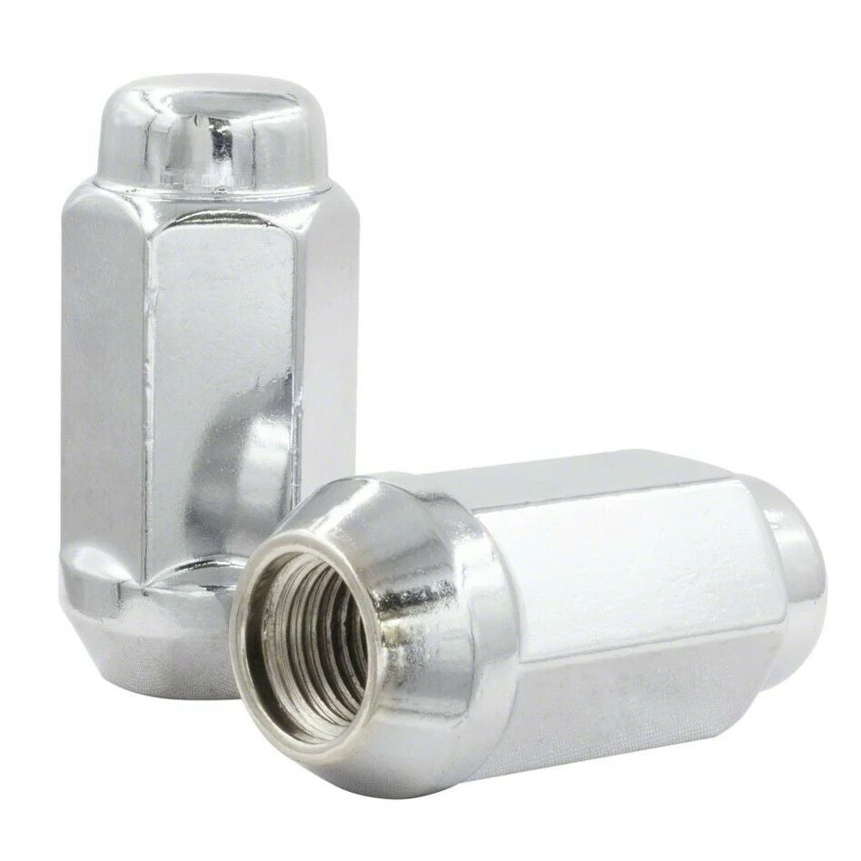 Bulge Chrome Acorn Lug Nut Kit; 14mm x 1.5; Set of 32 (07-26 Silverado 2500 HD)