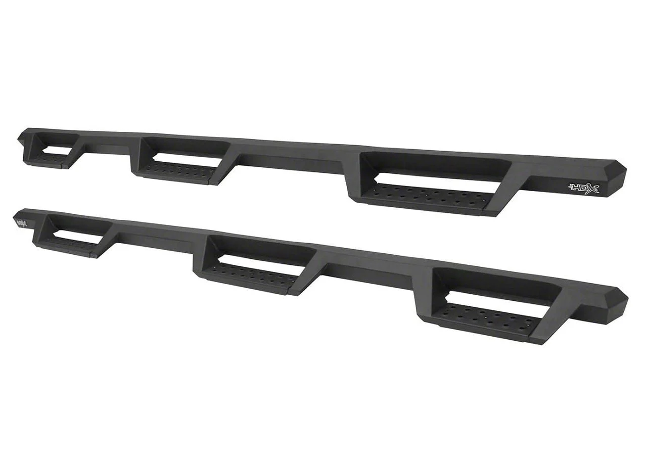 Westin HDX Drop Wheel-to-Wheel Nerf Side Step Bars; Textured Black (07-19 Silverado 2500 HD Crew Cab DRW w/ 8-Foot Long Box)