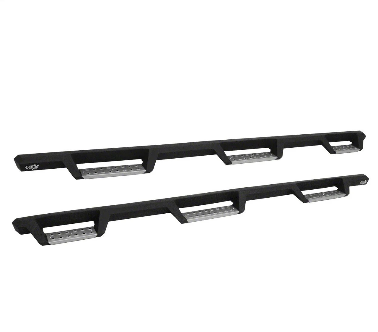 Westin HDX Stainless Wheel-to-Wheel Drop Nerf Side Step Bars; Textured Black (07-19 Silverado 2500 HD Crew Cab DRW w/ 8-Foot Long Box)