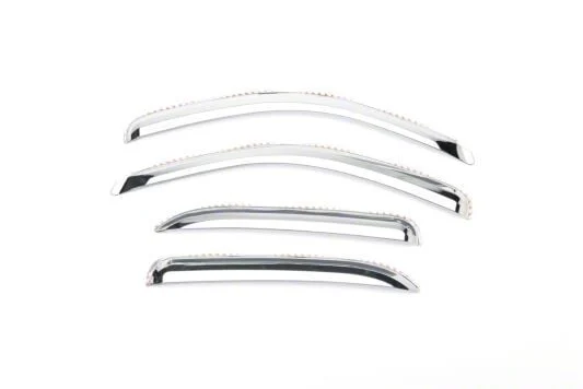 Putco Element Chrome Window Visors; Channel Mount; Front and Rear (07-14 Silverado 2500 HD Crew Cab)