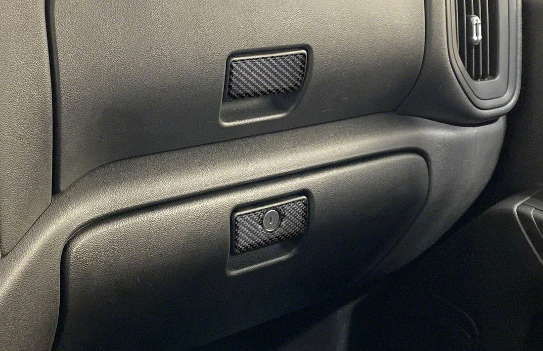 Glove Box Accent Trim; Domed Carbon Fiber (20-26 Silverado 2500 HD)