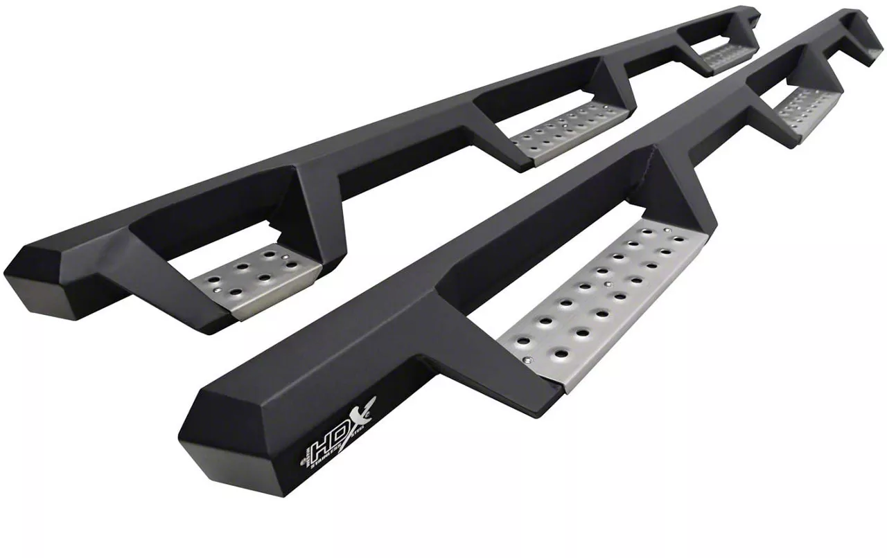 Westin HDX Stainless Wheel-to-Wheel Drop Nerf Side Step Bars; Textured Black (20-26 Silverado 2500 HD Crew Cab w/ 6.90-Foot Standard Box)