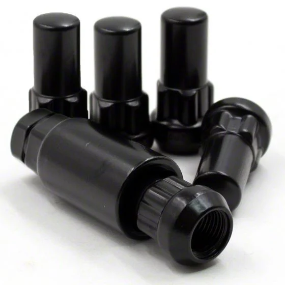 Locks with Key for Black Acorn Lug Nuts; 14mm x 1.5 (07-26 Silverado 2500 HD)