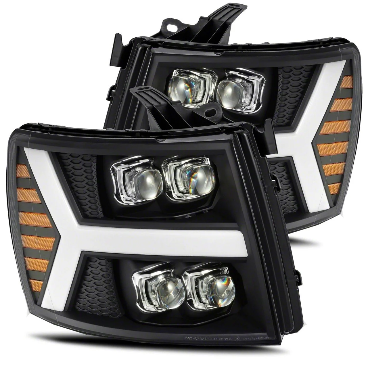 AlphaRex NOVA-Series LED Projector Headlights; Black Housing; Clear Lens (07-14 Silverado 2500 HD)