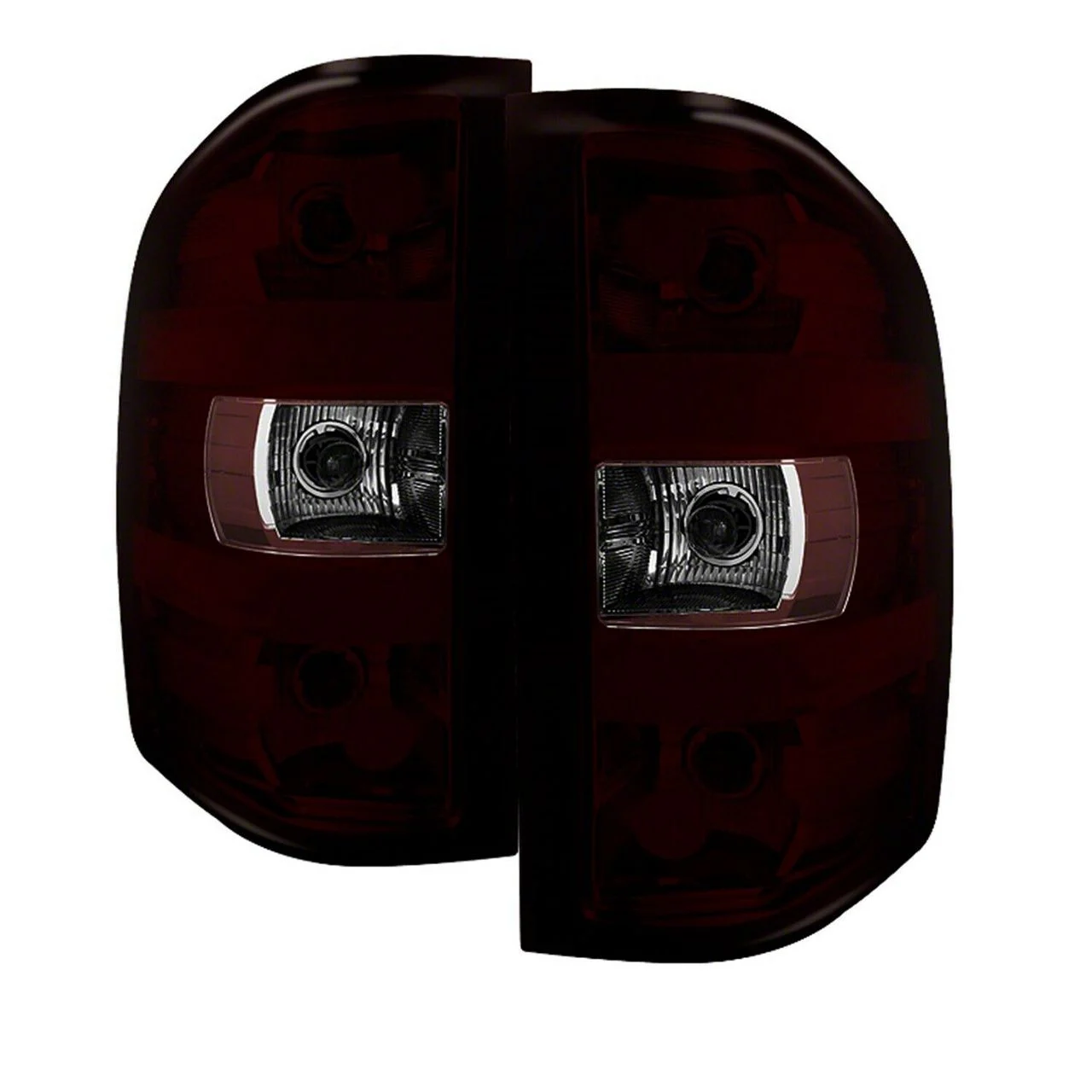 OEM Style Tail Lights; Chrome Housing; Red Smoked Lens (07-14 Silverado 2500 HD)