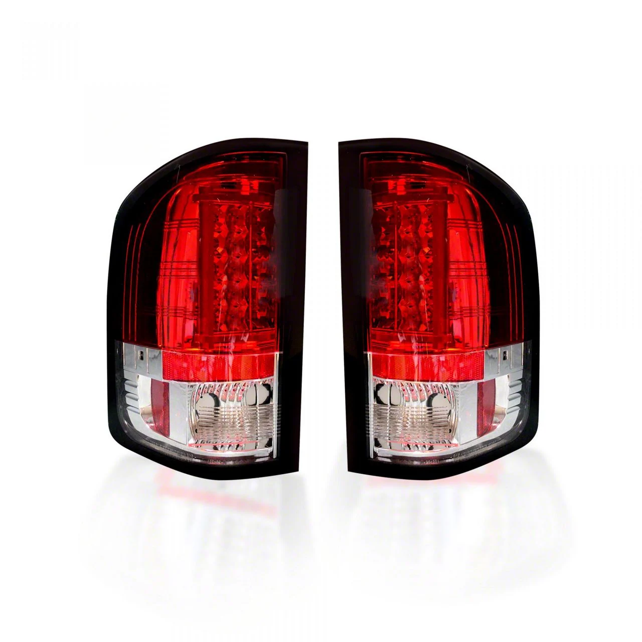 OLED Tail Lights; Chrome Housing; Red Lens (07-14 Silverado 2500 HD)