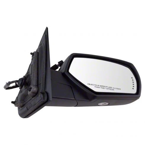 Powered Heated Memory Side Mirror with Puddle Light; Textured Black; Passenger Side (15-19 Silverado 2500 HD)