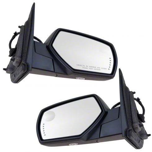 Powered Heated Memory Side Mirrors with Puddle Lights; Textured Black (15-19 Silverado 2500 HD)