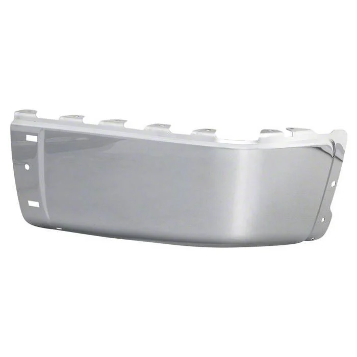 Rear Bumper Cap End; Not Pre-Drilled for Backup Sensors; Passenger Side; Chrome (07-13 Silverado 2500 HD)