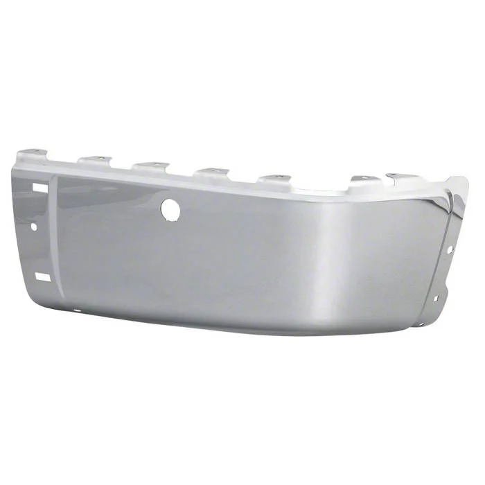 Rear Bumper Cap End; Pre-Drilled for Backup Sensors; Passenger Side; Chrome (07-13 Silverado 2500 HD)