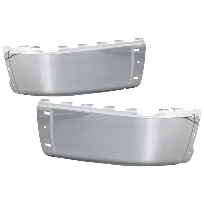 Rear Bumper Cap Ends; Not Pre-Drilled for Backup Sensors; Chrome (07-13 Silverado 2500 HD)